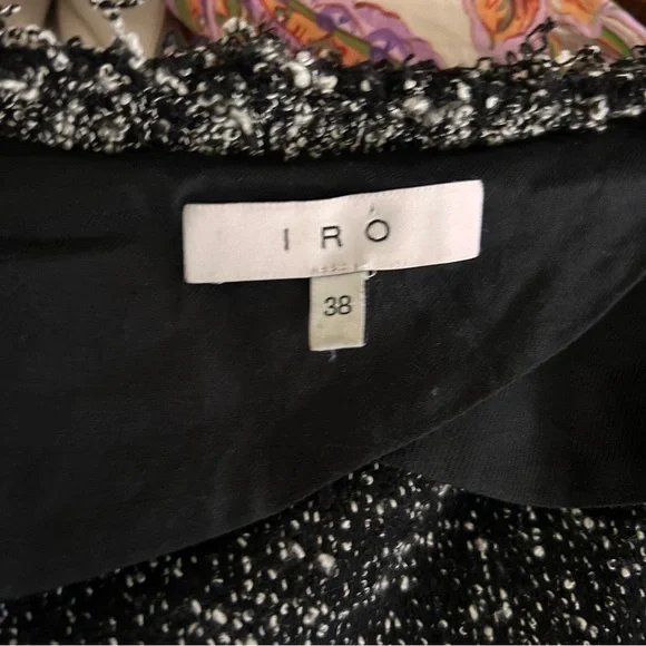 IRO Chada Metal Laced Boucle Open Blazer Jacket in Black & White Sz M - Picture 13 of 14